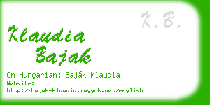 klaudia bajak business card